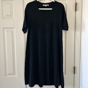Loft Jersey Knit Swing Dress, Black XL